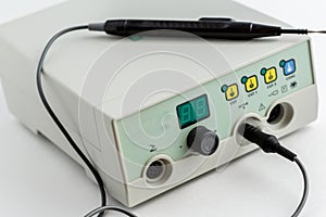 Vintage coagulator. device for surgical operations on white isolated background