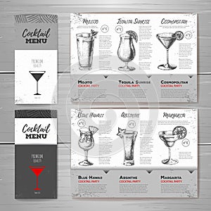 Vintage cocktail menu design.