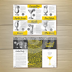 Vintage cocktail menu design