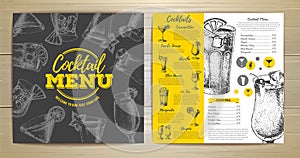 Vintage cocktail menu design