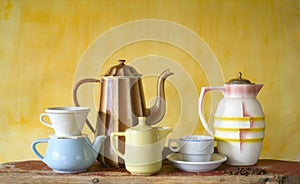 Vintage coffee pots photo