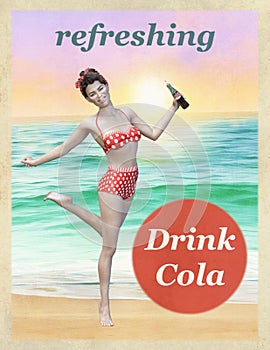 Vintage Cola Beverage Advertisement Poster