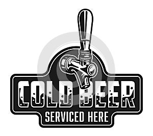 Vintage cold beer logotype template