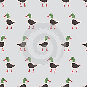 Vintage colored duck background seamless pattern print design