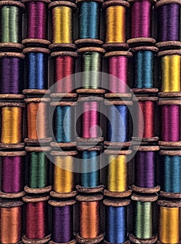 Vintage colored spools