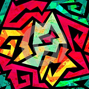 Vintage colorful geometric seamless pattern