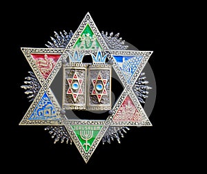 Vintage colorful Magen David (Star of David)