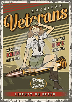 Vintage colorful military template