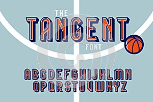 Vintage colorful tangent sport font