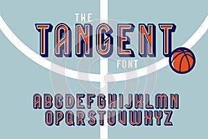 Vintage colorful tangent sport font photo