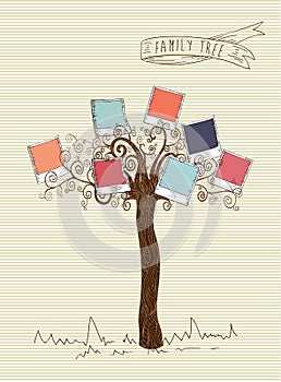 Vintage colors instant photo tree