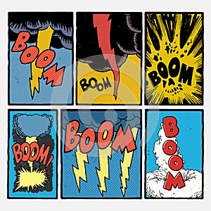 Vintage comic book explosions