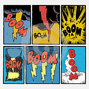 Vintage comic book explosions photo