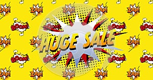Vintage comic-style sale ad with \