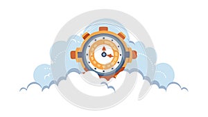 Vintage Compass and Gears Ã¢â¬' Navigation and Precision Engineering, vector design Generative AI