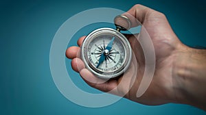 The vintage compass in hand.AI generated image