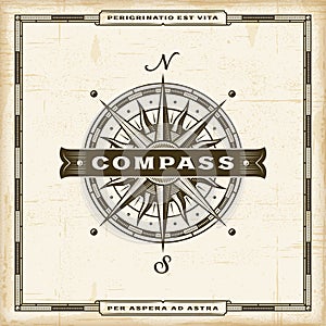 Vintage Compass Label