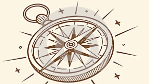 Vintage Compass Navigation Tool Vector, Adventure Exploration Art, vector design Generative AI