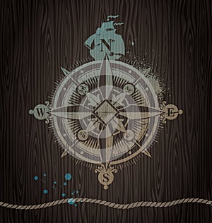 Vintage compass rose