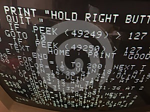 Vintage Computer Code on CRT Monitor