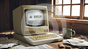 A Vintage Computer Displaying an AI Error Message