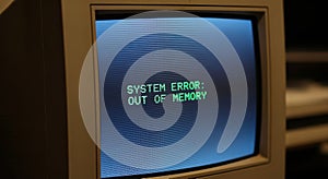Vintage Computer Screen Displaying System Error Message