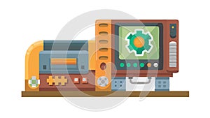 Vintage Control Panel, Retro Computing, Industrial Interface, vector design Generative AI