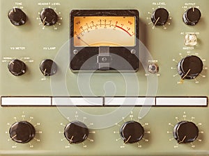 Vintage control panel with volt meter