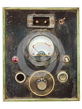 Vintage control panel with volt meter photo