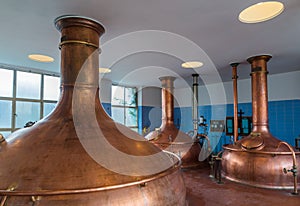 Vintage copper kettle - brewery in Belgium