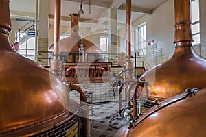 Vintage copper kettle - brewery in Belgium photo