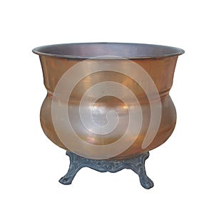 Vintage copper pot isolated