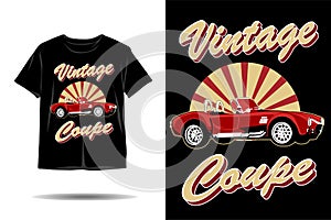 Vintage coupe car illustration t shirt design