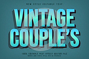 Vintage Couples editable text effect emboss vintage style