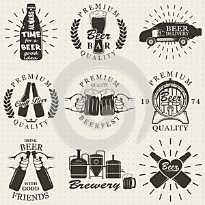Vintage craft beer brewery emblems