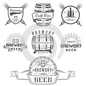 Vintage Craft Beer Brewery Logo and Badge