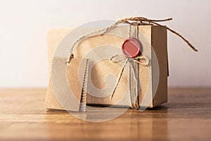 Vintage craft cardboard gift box