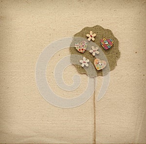 Vintage crafted tree -Thank you- background