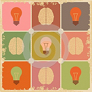 Vintage Creative Brain idea with power