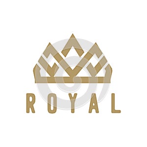 Vintage Creative Crown abstract Logo design vector template. Vintage Crown Logo Royal King Queen concept symbol Logotype