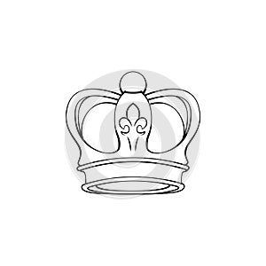 Vintage Crown Logo. Royal King, Queen abstract symbol. Design element. Vector.