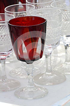 Vintage crystal glasses red