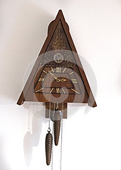 Vintage cuckoo clock. Traditional cuckoo clock