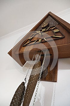 Vintage cuckoo clock. Traditional cuckoo clock