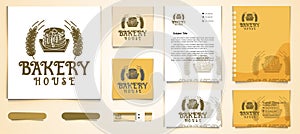 Vintage cupcake and wheat, bakery Logo and business branding template Designs Inspiration Isolated on White Background