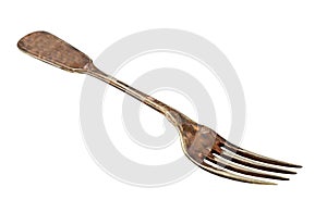 Vintage fork on white