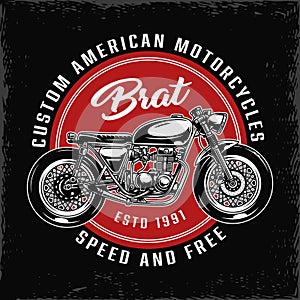 Vintage custom american motorcycle round label