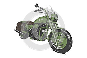 Vintage Custom Motorcicle Graphic Poster Illustration.