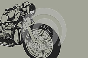 Vintage Custom Motorcicle Graphic Poster Illustration.