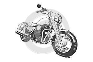 Vintage Custom Motorcicle Graphic Poster Illustration.